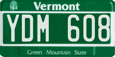 VT license plate YDM608