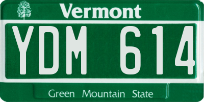 VT license plate YDM614