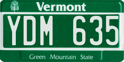 VT license plate YDM635