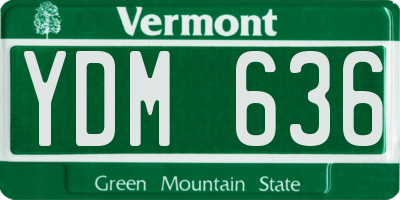 VT license plate YDM636