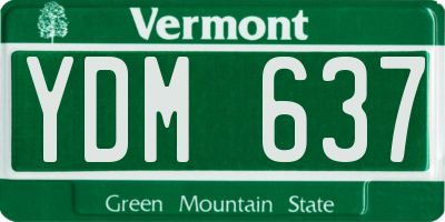 VT license plate YDM637