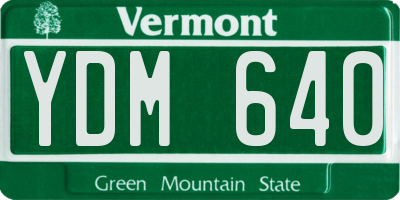 VT license plate YDM640