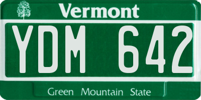 VT license plate YDM642