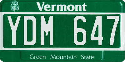 VT license plate YDM647