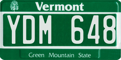 VT license plate YDM648