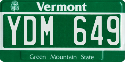 VT license plate YDM649