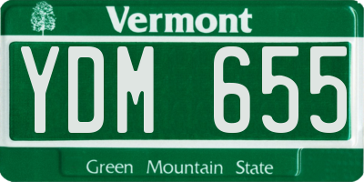 VT license plate YDM655