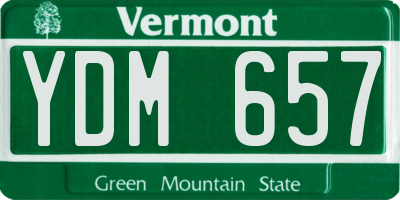 VT license plate YDM657