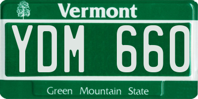 VT license plate YDM660