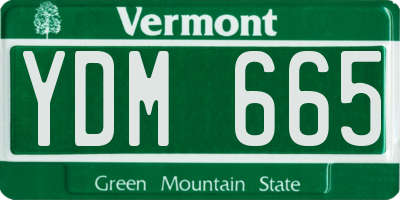 VT license plate YDM665