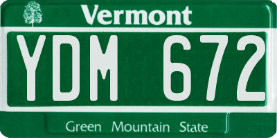 VT license plate YDM672