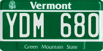 VT license plate YDM680