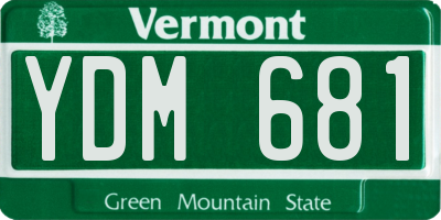 VT license plate YDM681