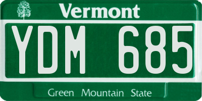 VT license plate YDM685