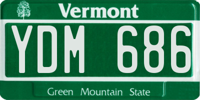 VT license plate YDM686