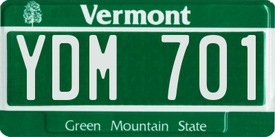 VT license plate YDM701