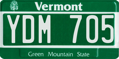 VT license plate YDM705