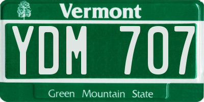 VT license plate YDM707