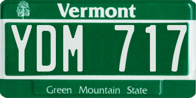 VT license plate YDM717