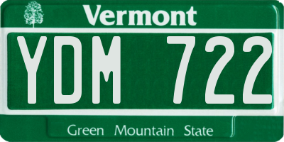 VT license plate YDM722