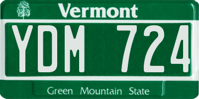 VT license plate YDM724