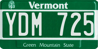VT license plate YDM725