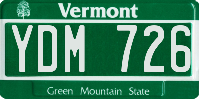 VT license plate YDM726