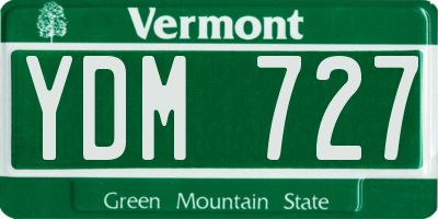 VT license plate YDM727