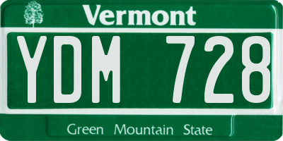 VT license plate YDM728