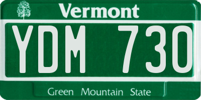 VT license plate YDM730