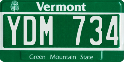 VT license plate YDM734