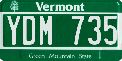 VT license plate YDM735