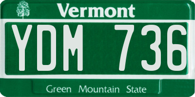 VT license plate YDM736