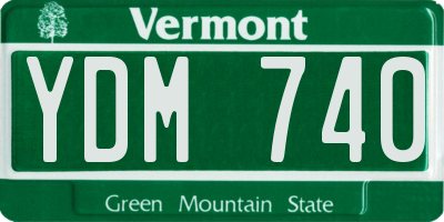 VT license plate YDM740