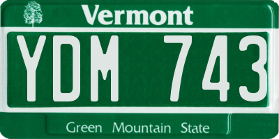 VT license plate YDM743