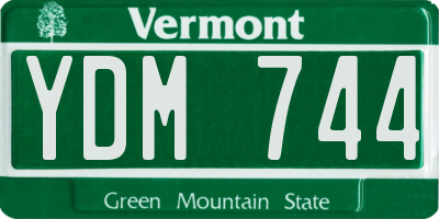 VT license plate YDM744