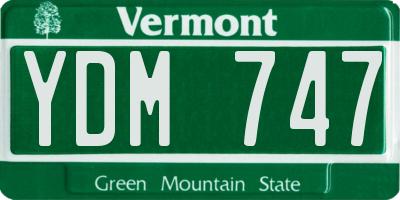 VT license plate YDM747