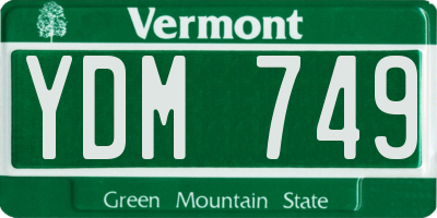 VT license plate YDM749