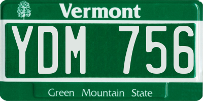 VT license plate YDM756