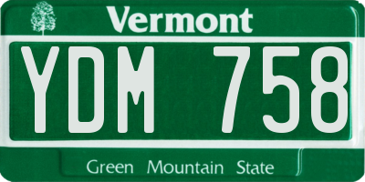 VT license plate YDM758