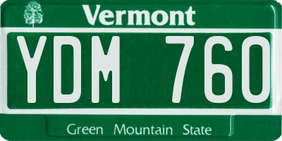 VT license plate YDM760