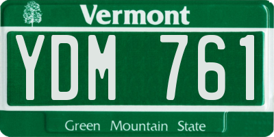 VT license plate YDM761