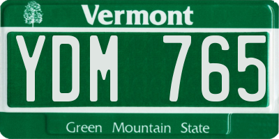 VT license plate YDM765