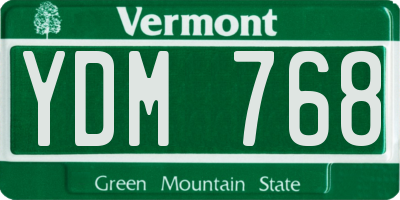 VT license plate YDM768