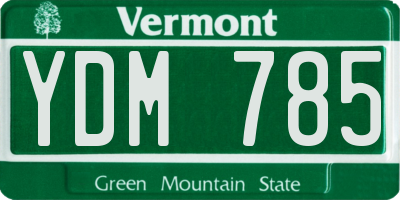 VT license plate YDM785