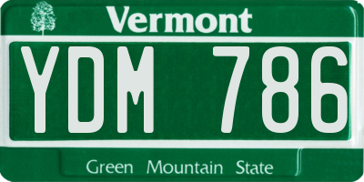 VT license plate YDM786