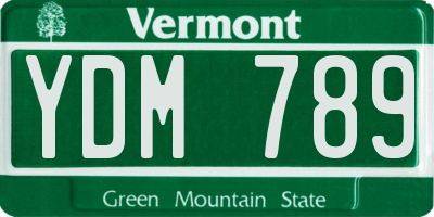 VT license plate YDM789