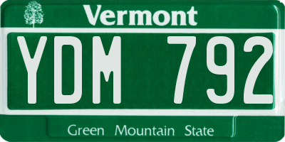 VT license plate YDM792