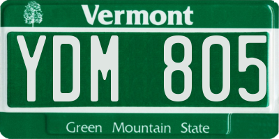 VT license plate YDM805