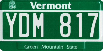 VT license plate YDM817